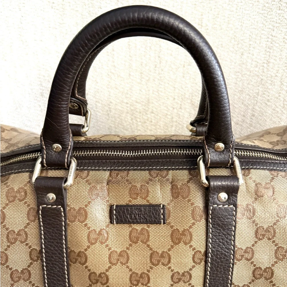 Authentic Gucci Joy Boston bag brown monogram coated canvas medium size